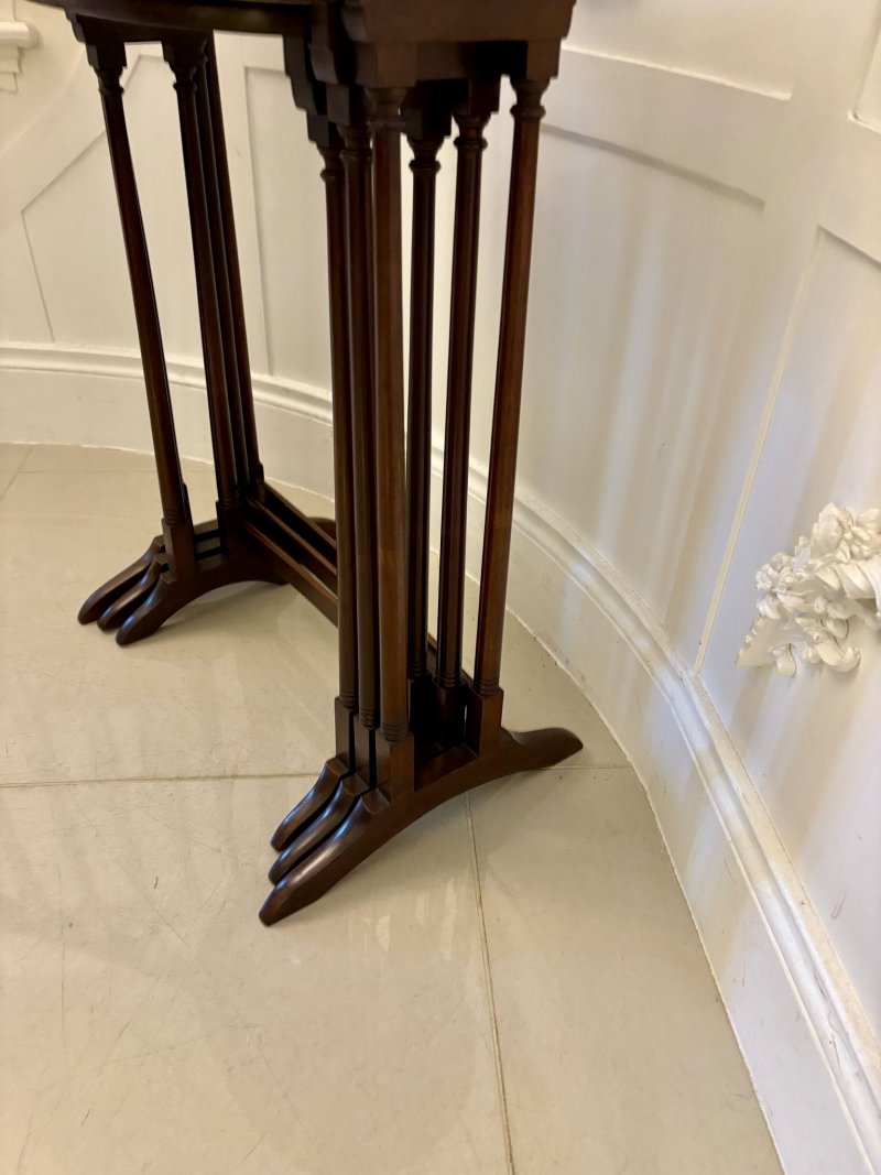 Antique Edwardian Quality Mahogany Nest of 3 Tables - Image 8